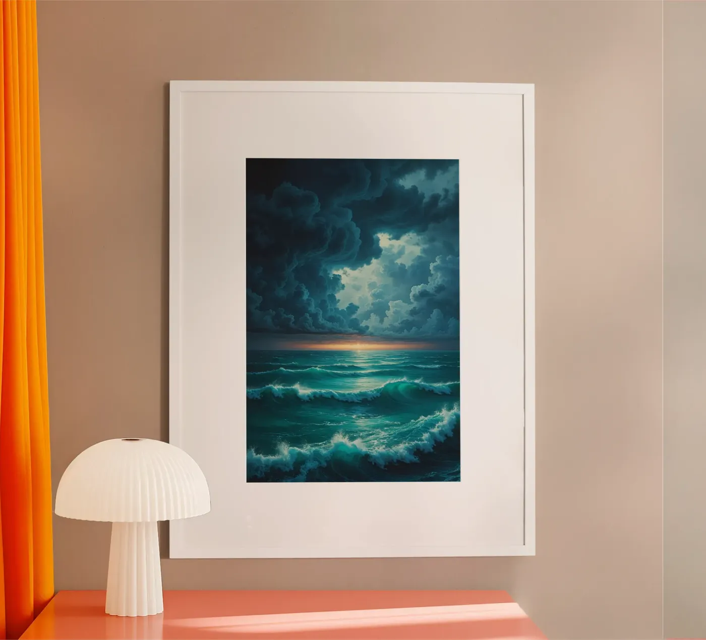 Vortex Clouds Over Ocean poster van AlbertKlee