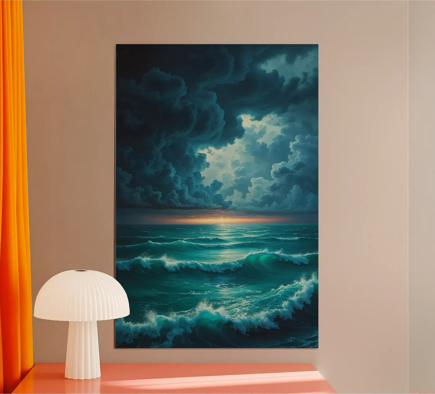 Vortex Clouds Over Ocean poster van AlbertKlee