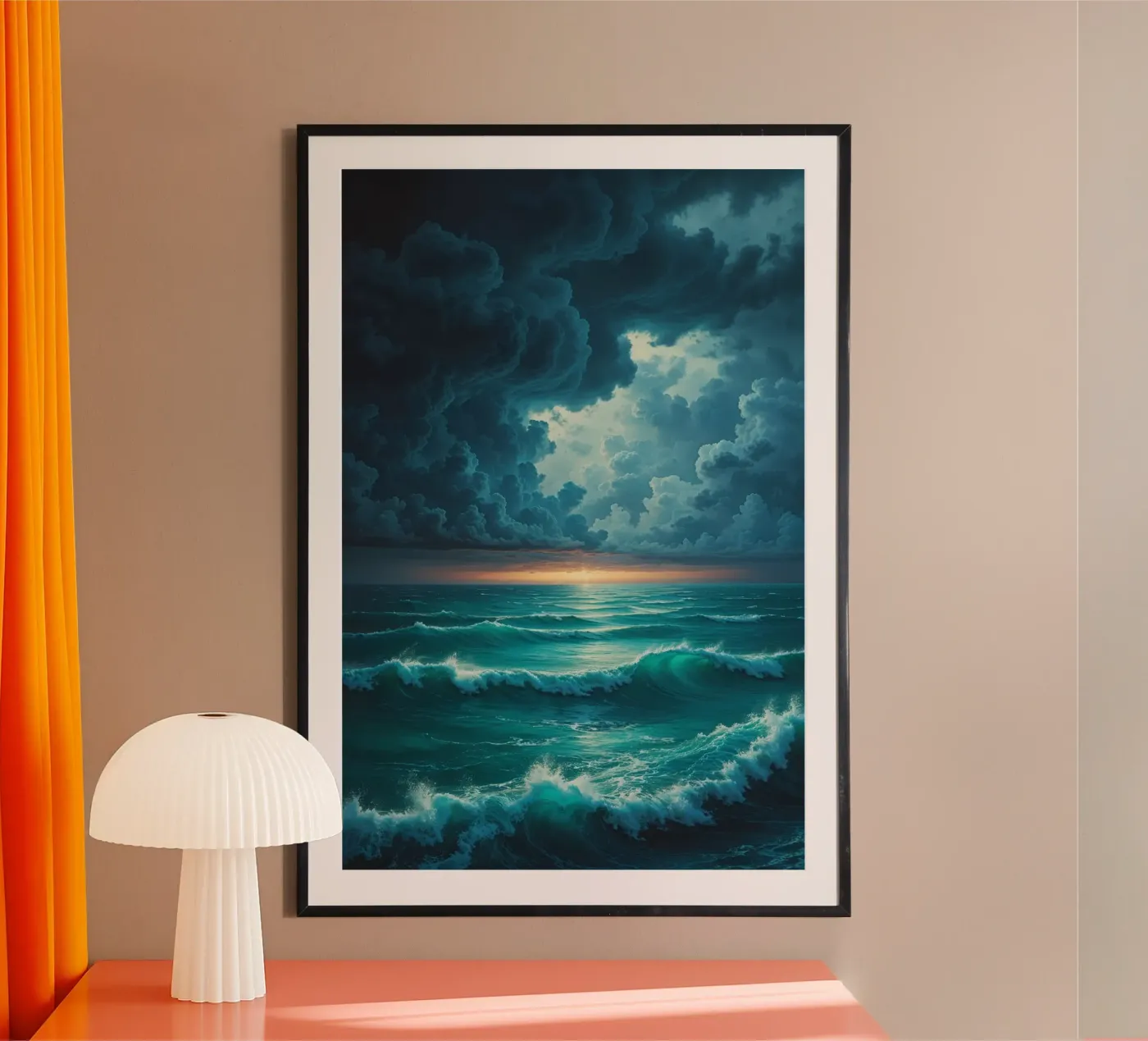 Vortex Clouds Over Ocean poster van AlbertKlee