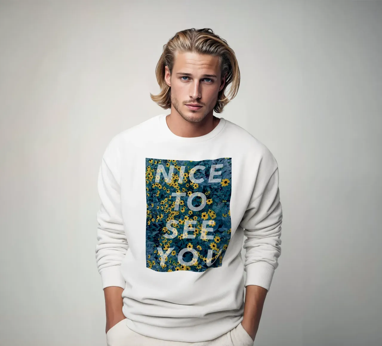 NICE TO SEE YOU felpa da natural neutral