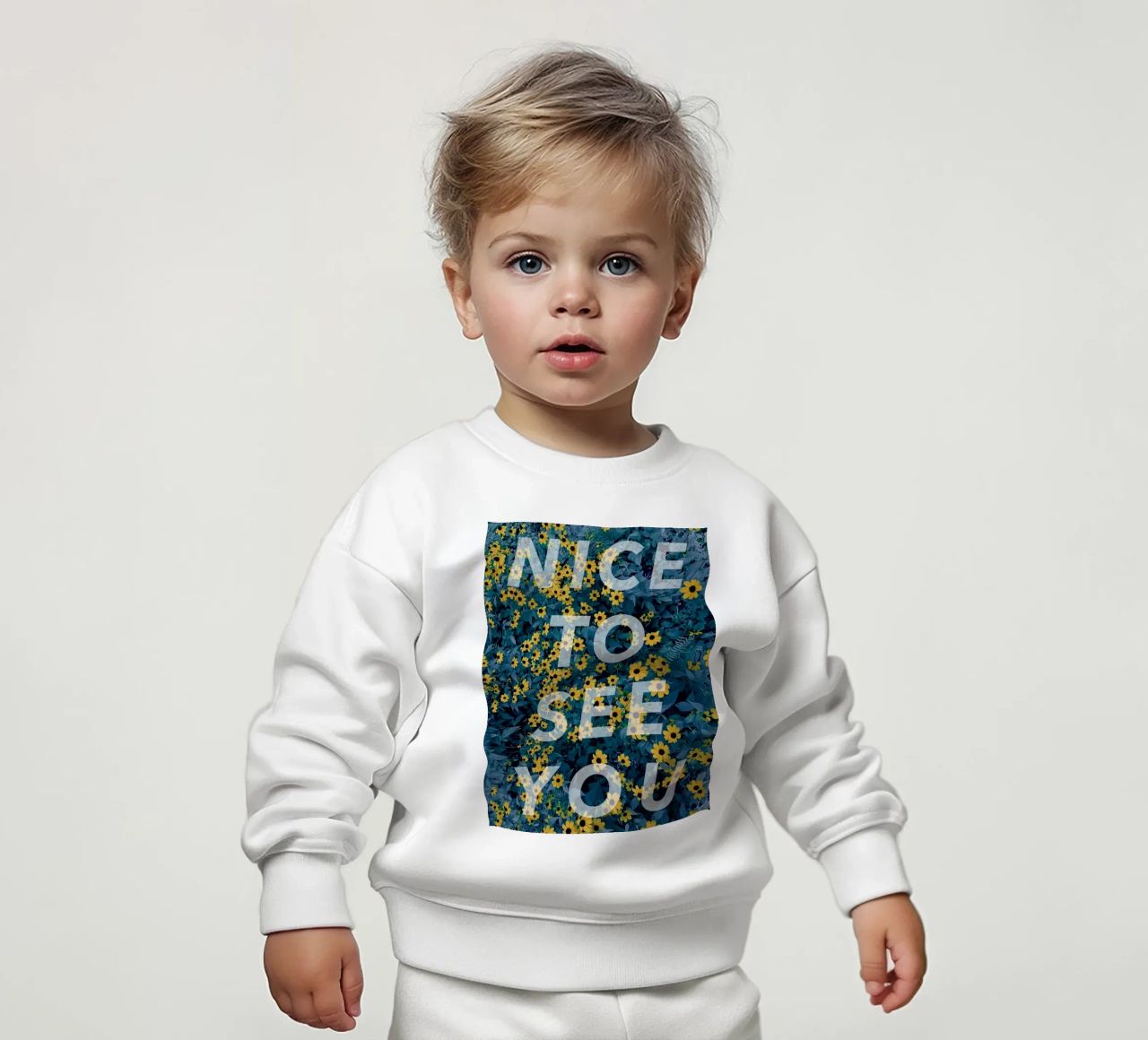 NICE TO SEE YOU felpa neonato da natural neutral