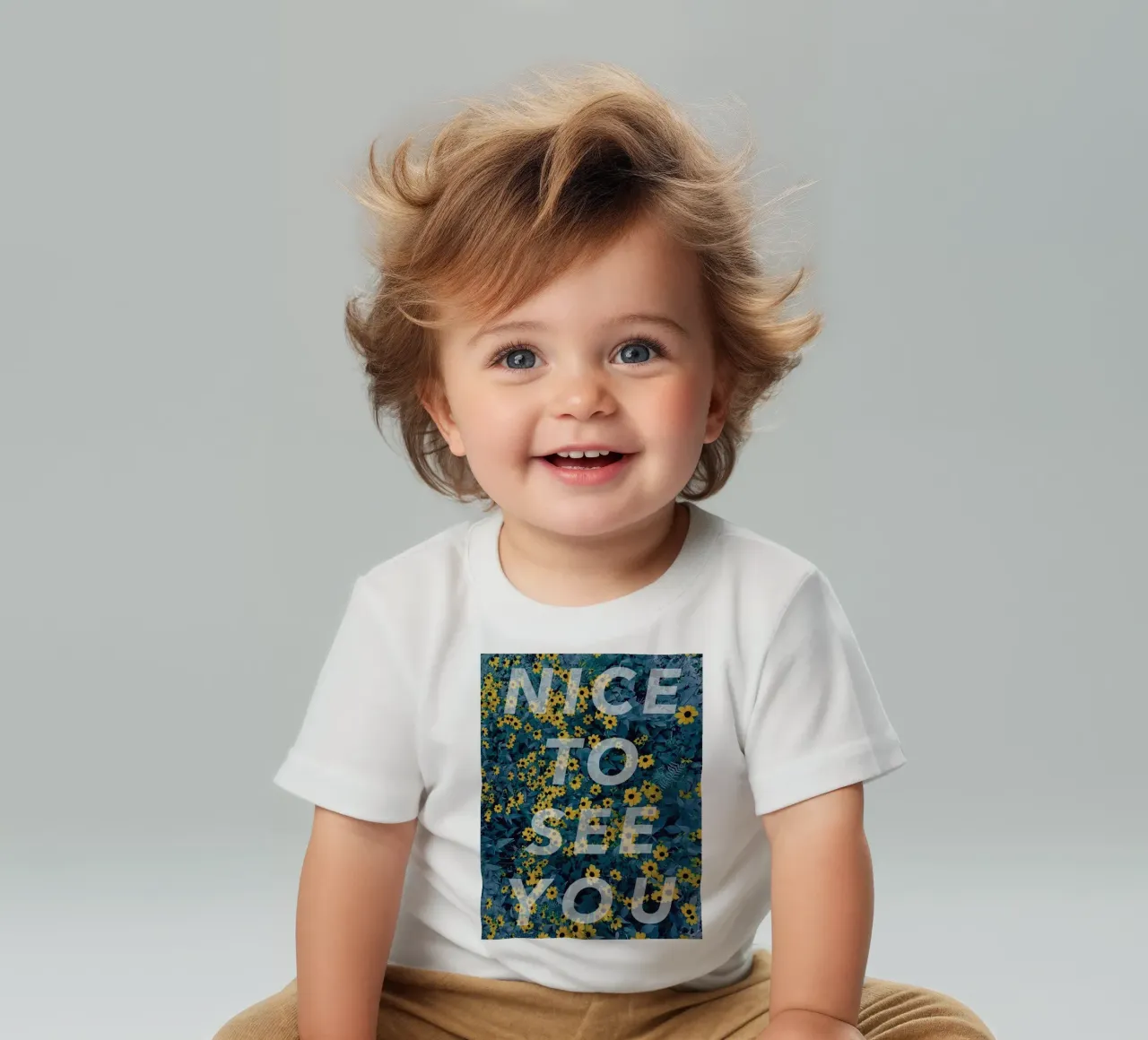 NICE TO SEE YOU maglietta neonato da natural neutral