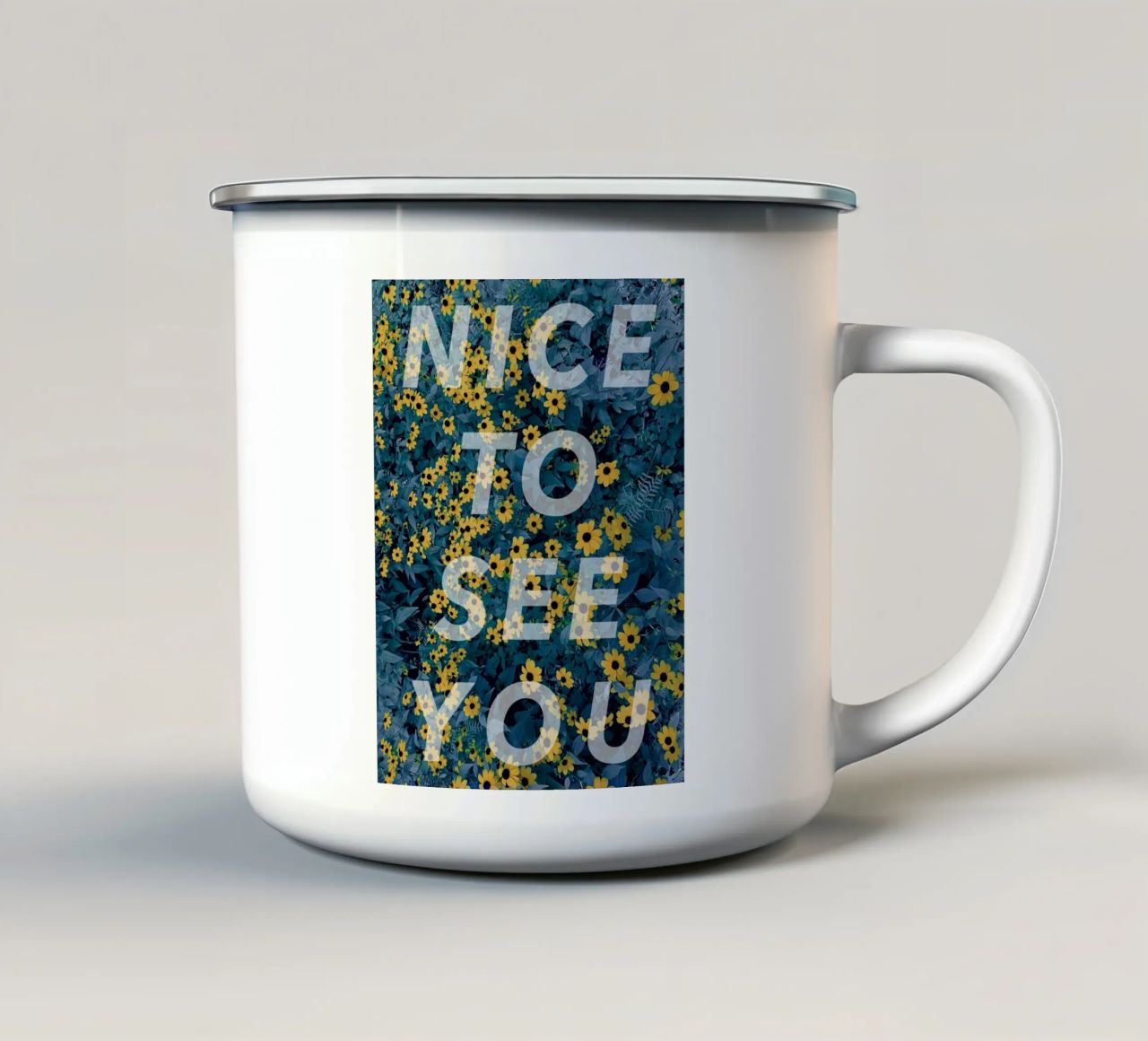 NICE TO SEE YOU tazza in smalto da natural neutral