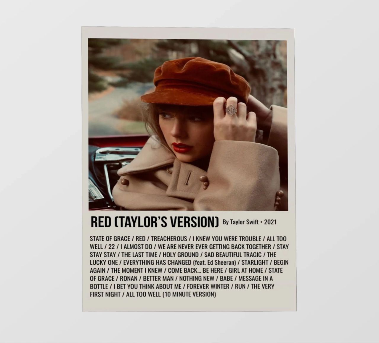 RED (TAYLOR'S VERSION) By Taylor Swift • 2021 pellicola backlit da SoundStudio