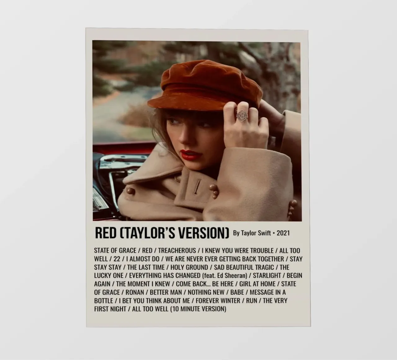 RED (TAYLOR'S VERSION) By Taylor Swift • 2021 film rétro-éclairé de SoundStudio