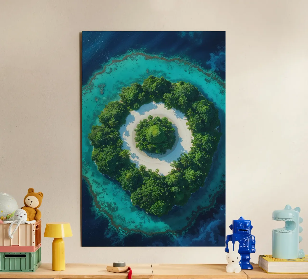 Circular Haven in Turquoise alluminio dibond da AlbertKlee