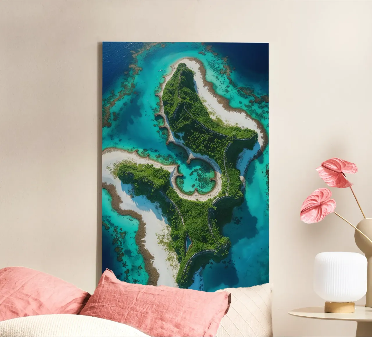 Pristine Island Oasis tela con Cornice a cassetta da AlbertKlee
