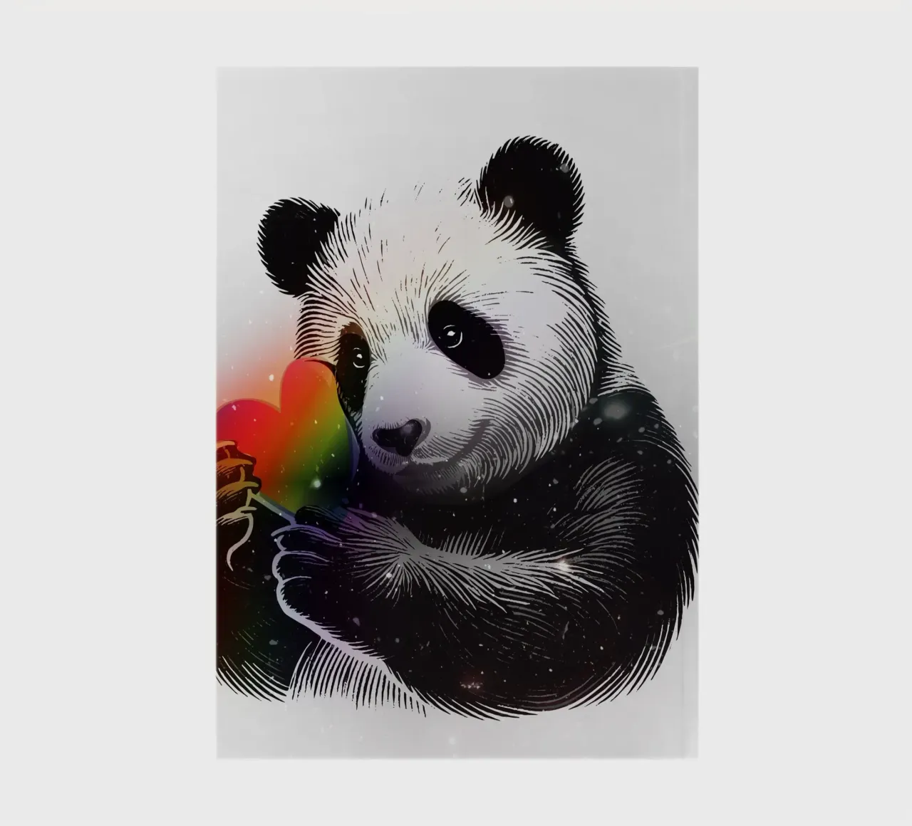 Panda avec cœur - Illustration d'animaux affectueux carnet de notes de namosh