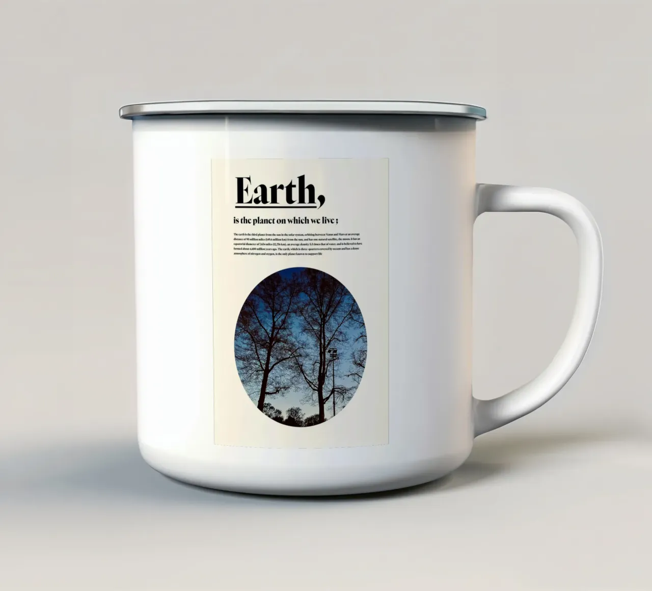Earth tazza in smalto da natural neutral
