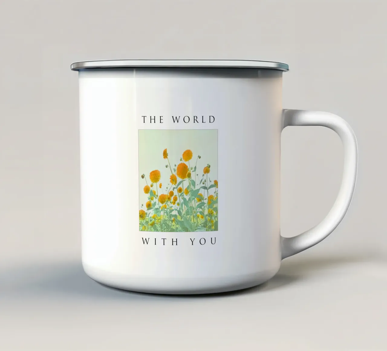 THE WORLD WITH YOU tazza in smalto da natural neutral