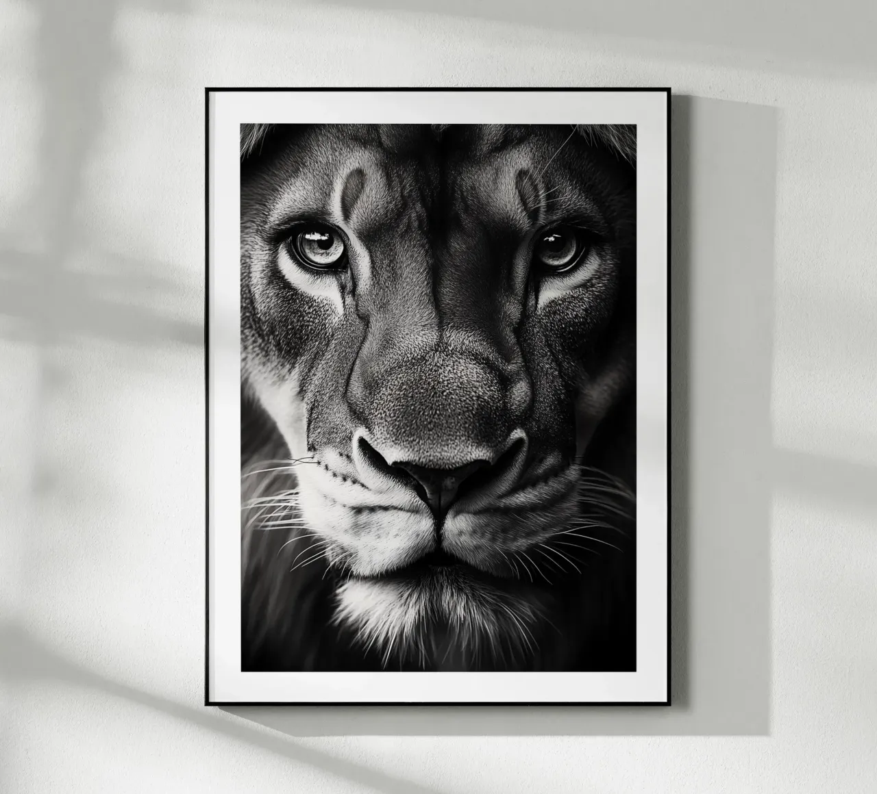 Intenso ritratto di una leonessa plexiglass da Monochrome