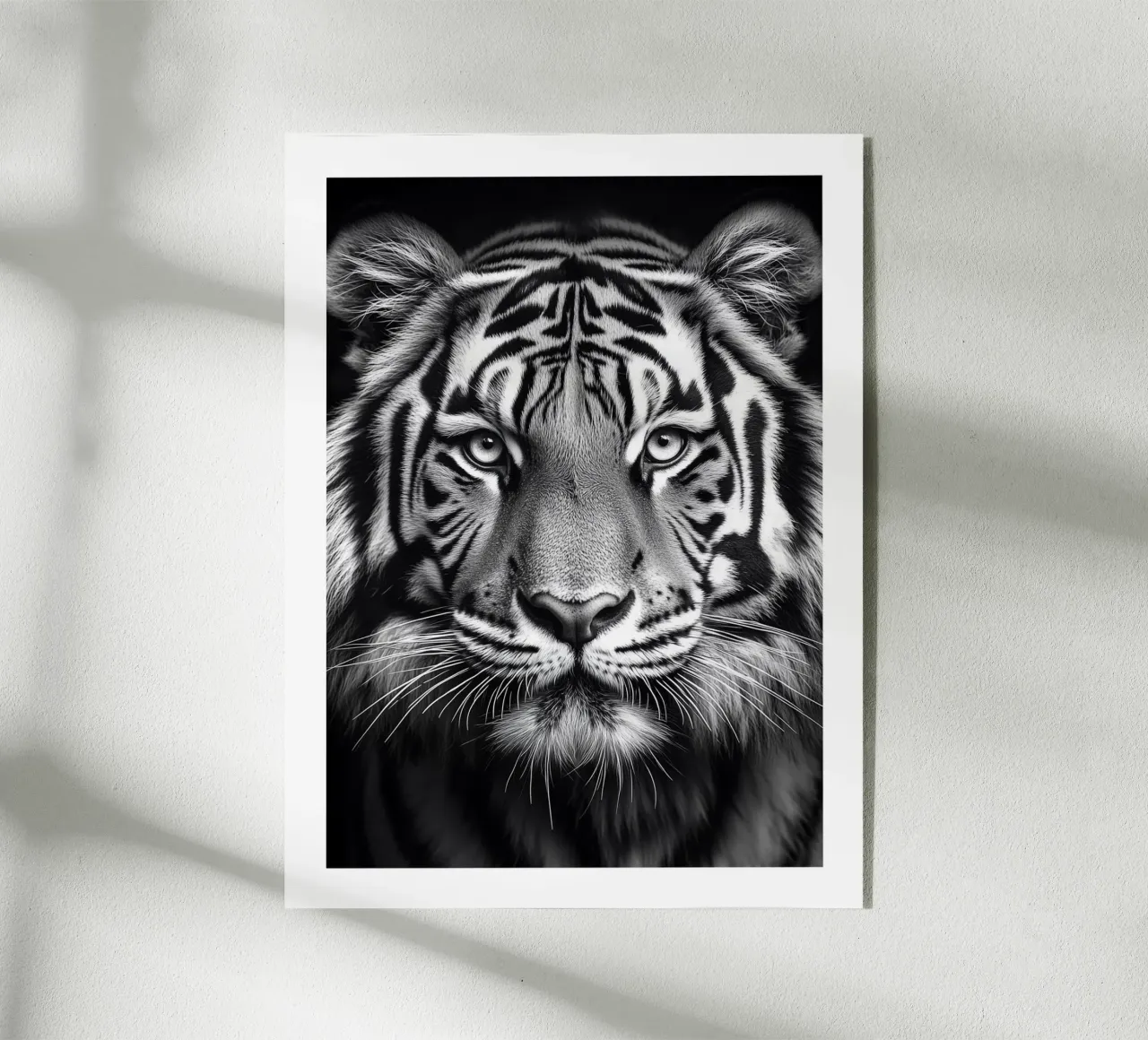Imponente ritratto di una tigre plexiglass da Monochrome