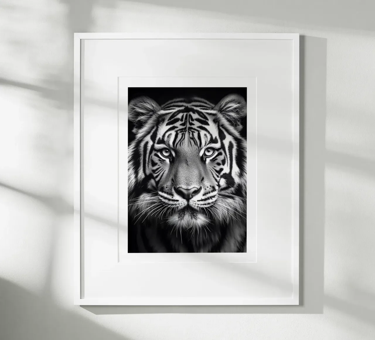 Imponente ritratto di una tigre carta hahnemühle da Monochrome