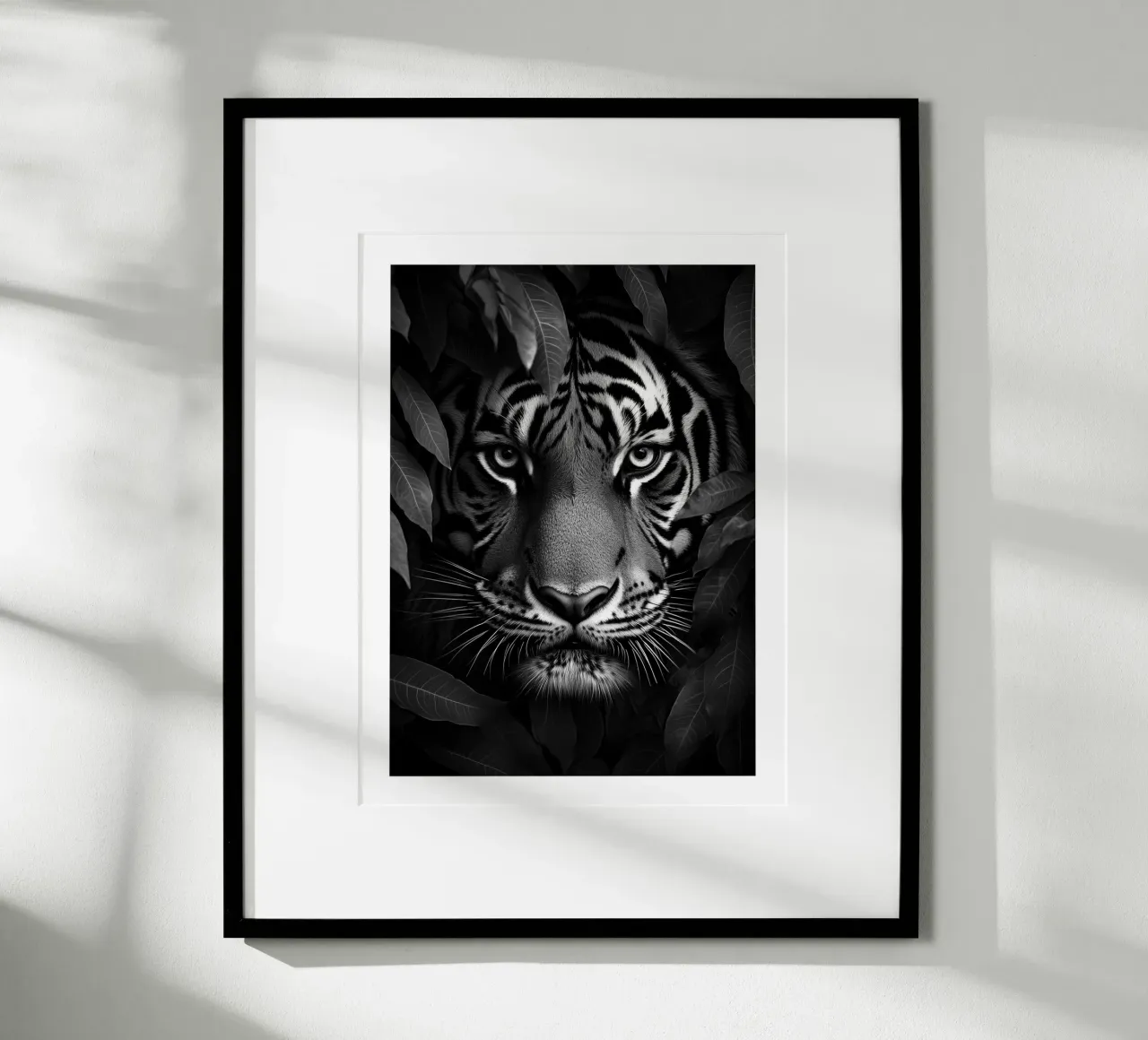 Mysterious portrait of a tiger in the jungle poster by Monochrome