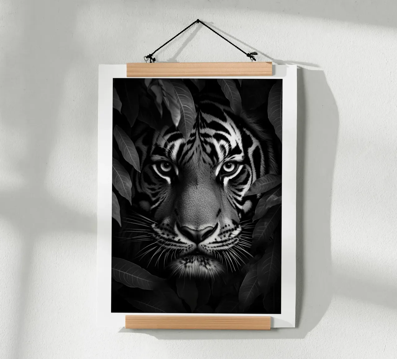 Mysterious portrait of a tiger in the jungle poster by Monochrome