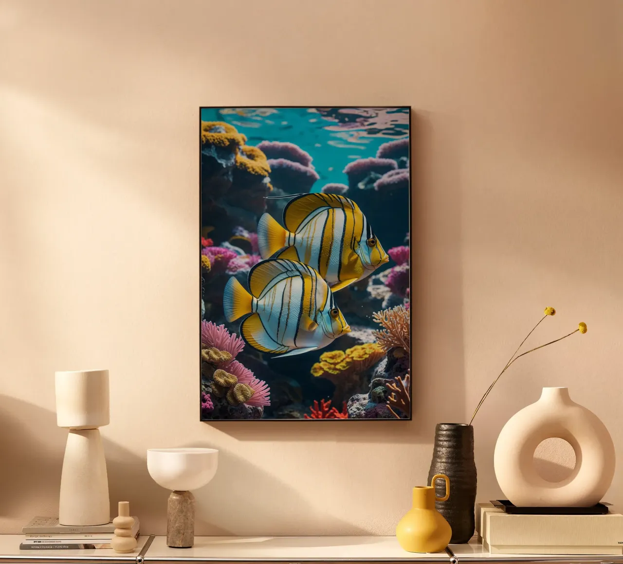 Butterflyfish in a Reef Paradise alluminio dibond da AlbertKlee