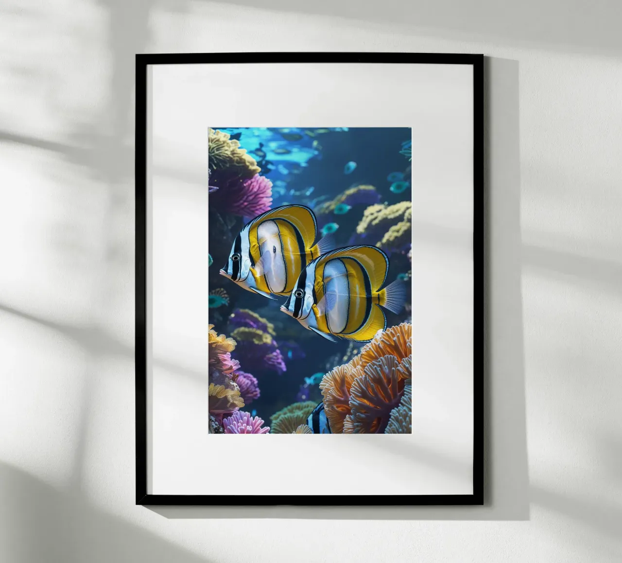 Exquisite Butterflyfish Duo in Coral Splendor poster da AlbertKlee