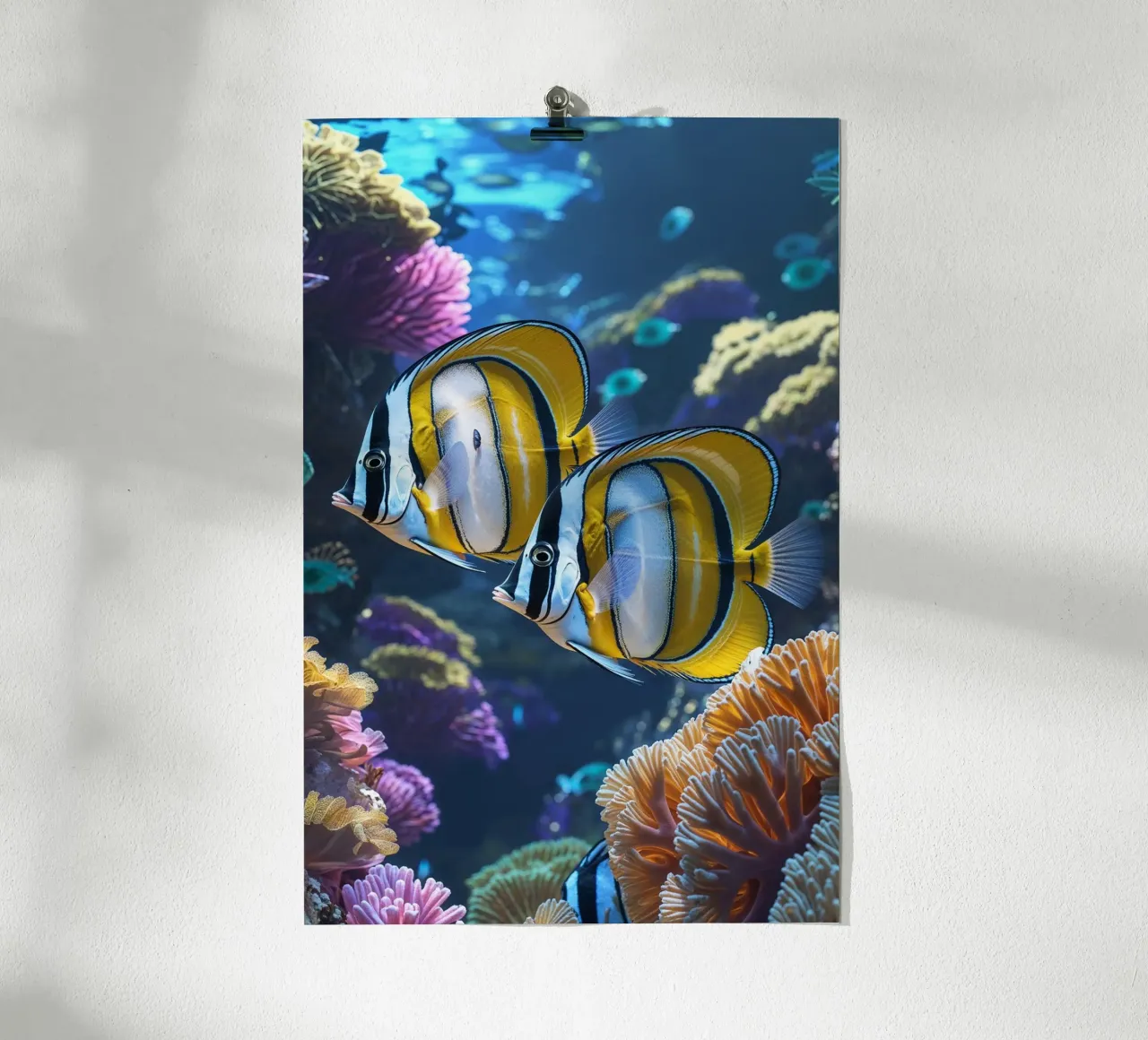 Exquisite Butterflyfish Duo in Coral Splendor poster da AlbertKlee