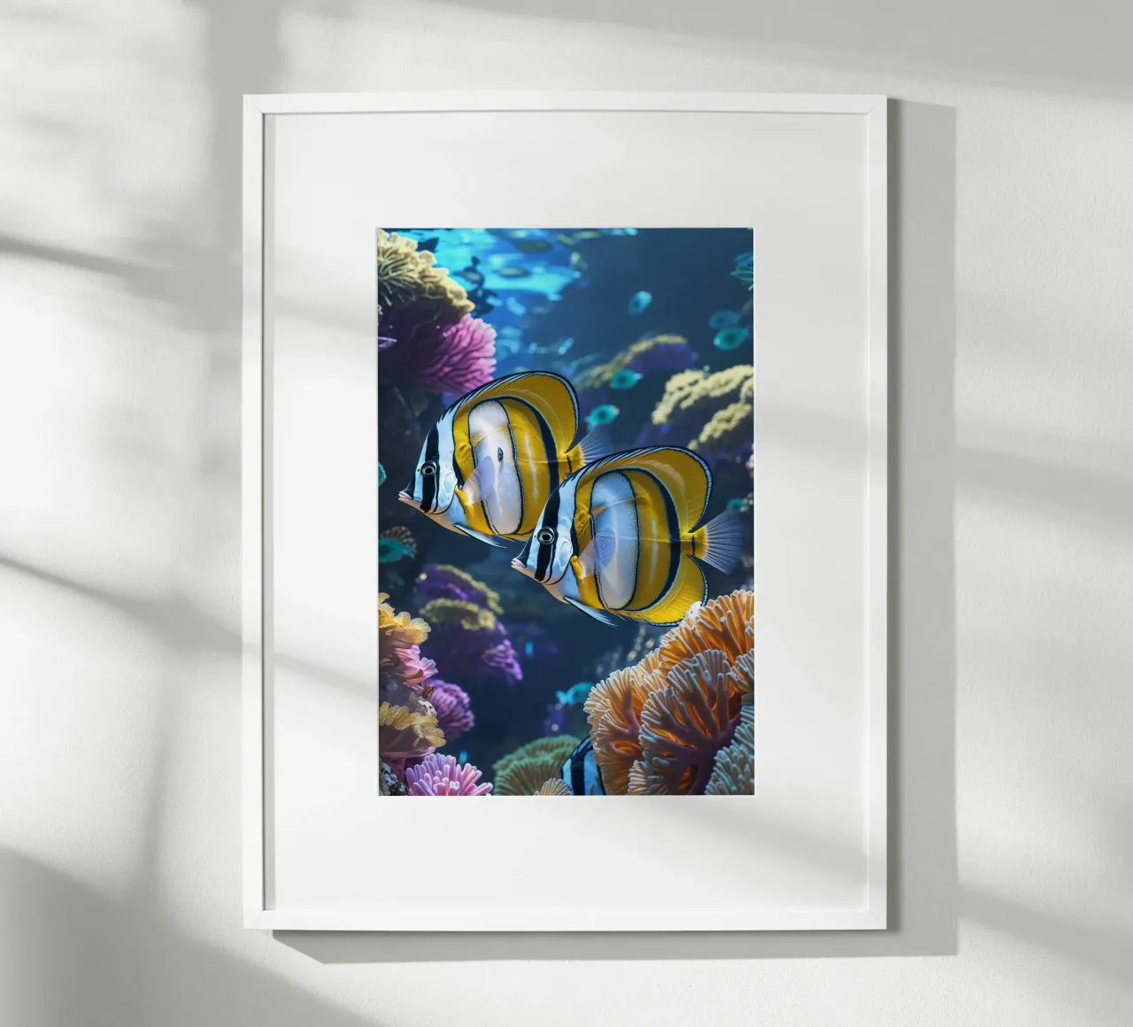 Exquisite Butterflyfish Duo in Coral Splendor poster da AlbertKlee
