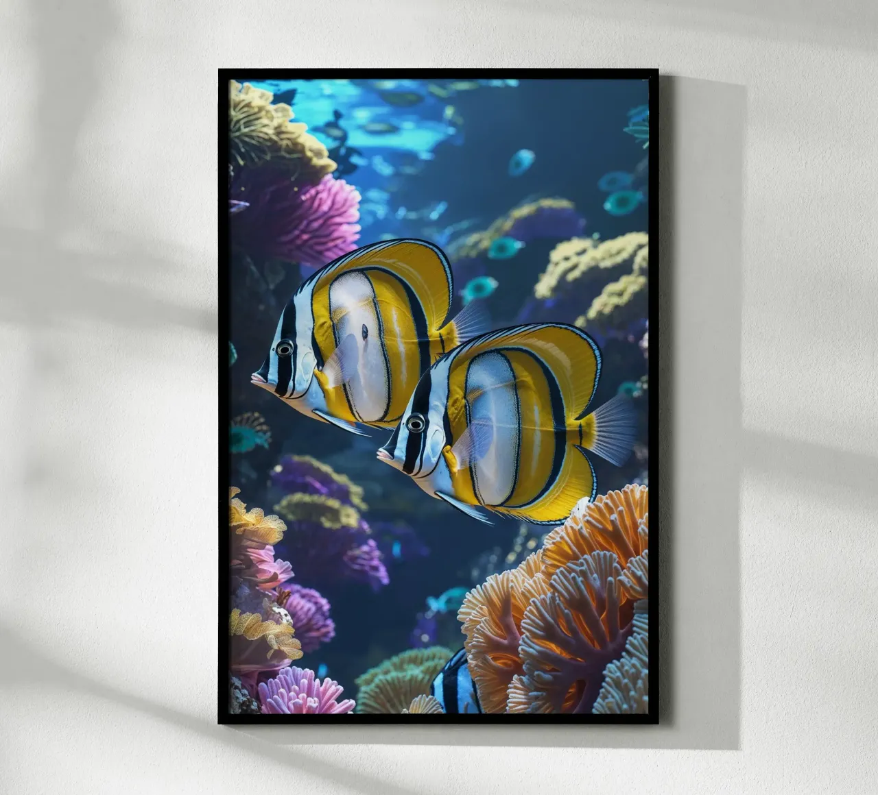 Exquisite Butterflyfish Duo in Coral Splendor poster da AlbertKlee