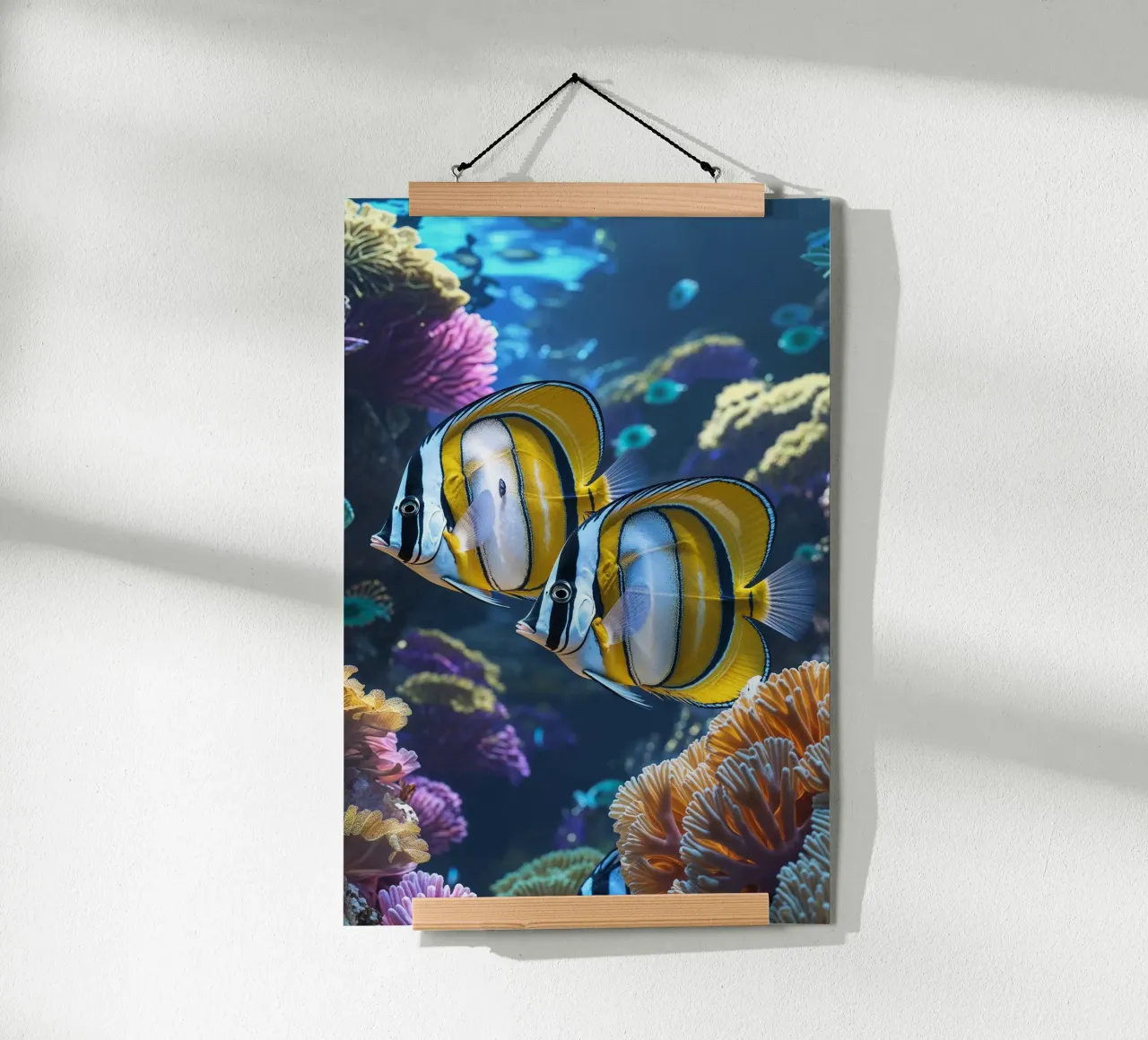 Exquisite Butterflyfish Duo in Coral Splendor poster da AlbertKlee