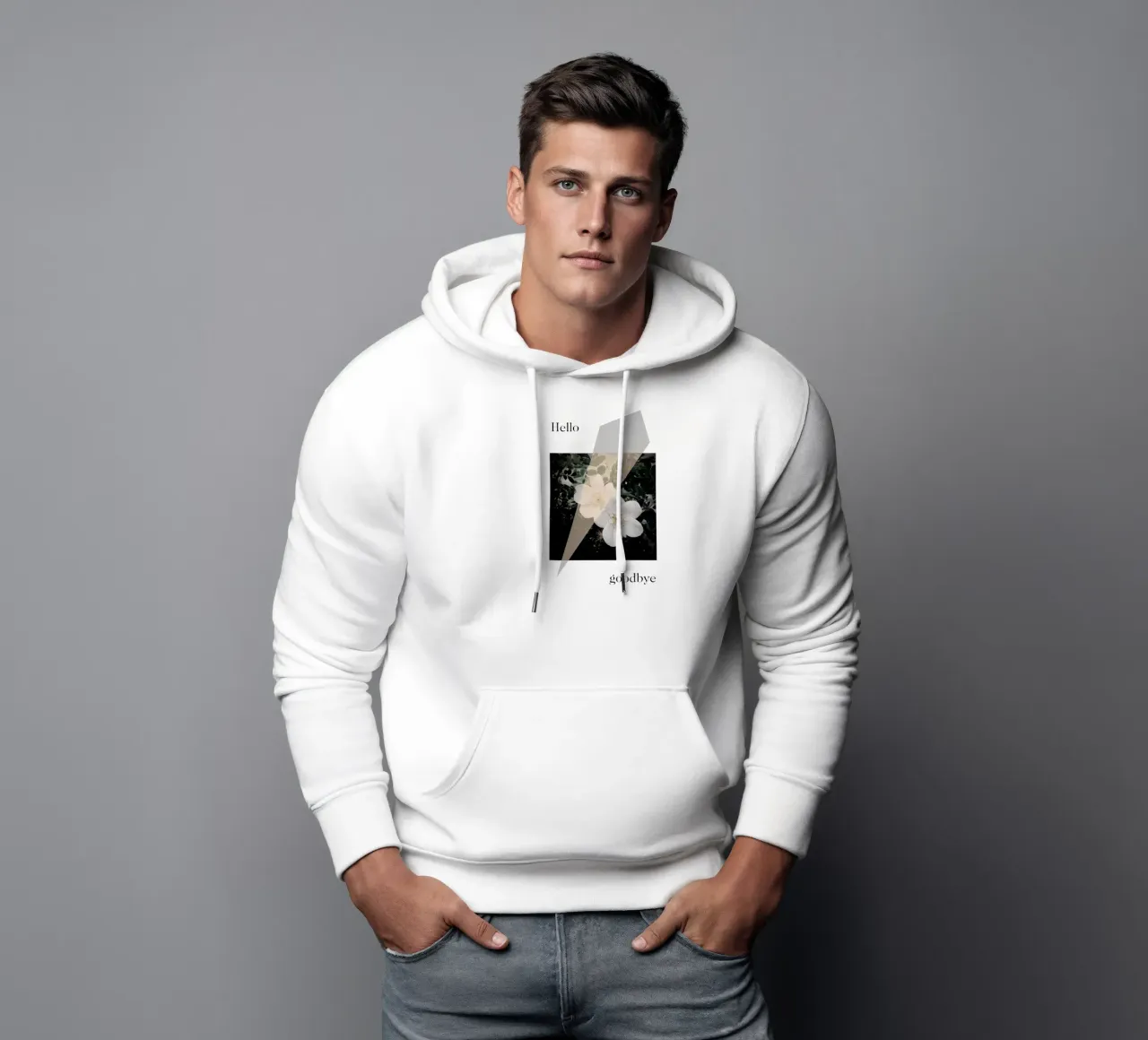 Hello goodbye felpa con cappuccio da natural neutral