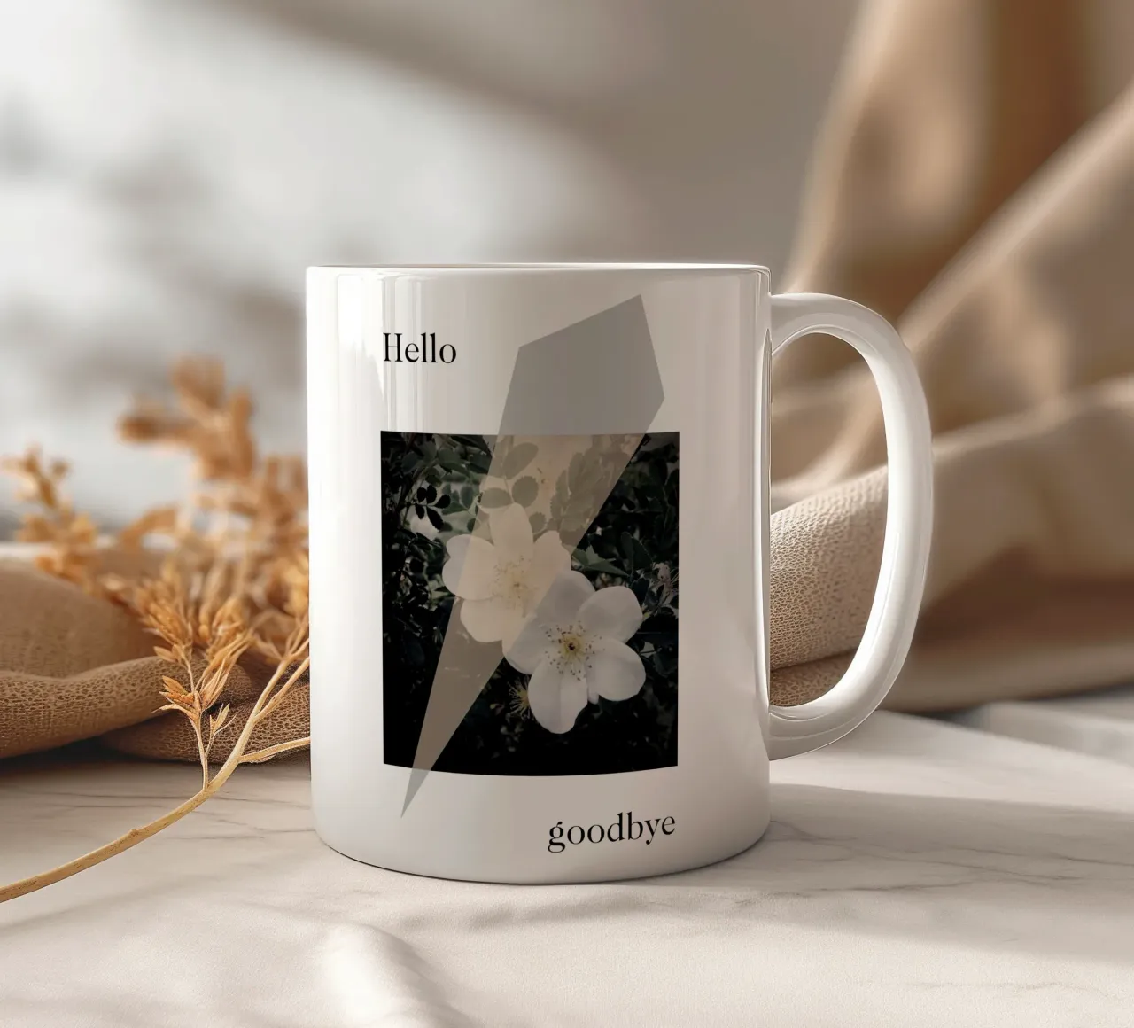 Hello goodbye tazza in ceramica da natural neutral
