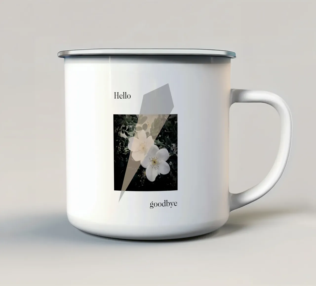 Hello goodbye tazza in smalto da natural neutral
