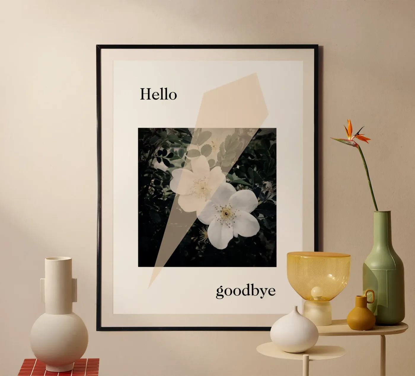 Hello goodbye poster van natural neutral