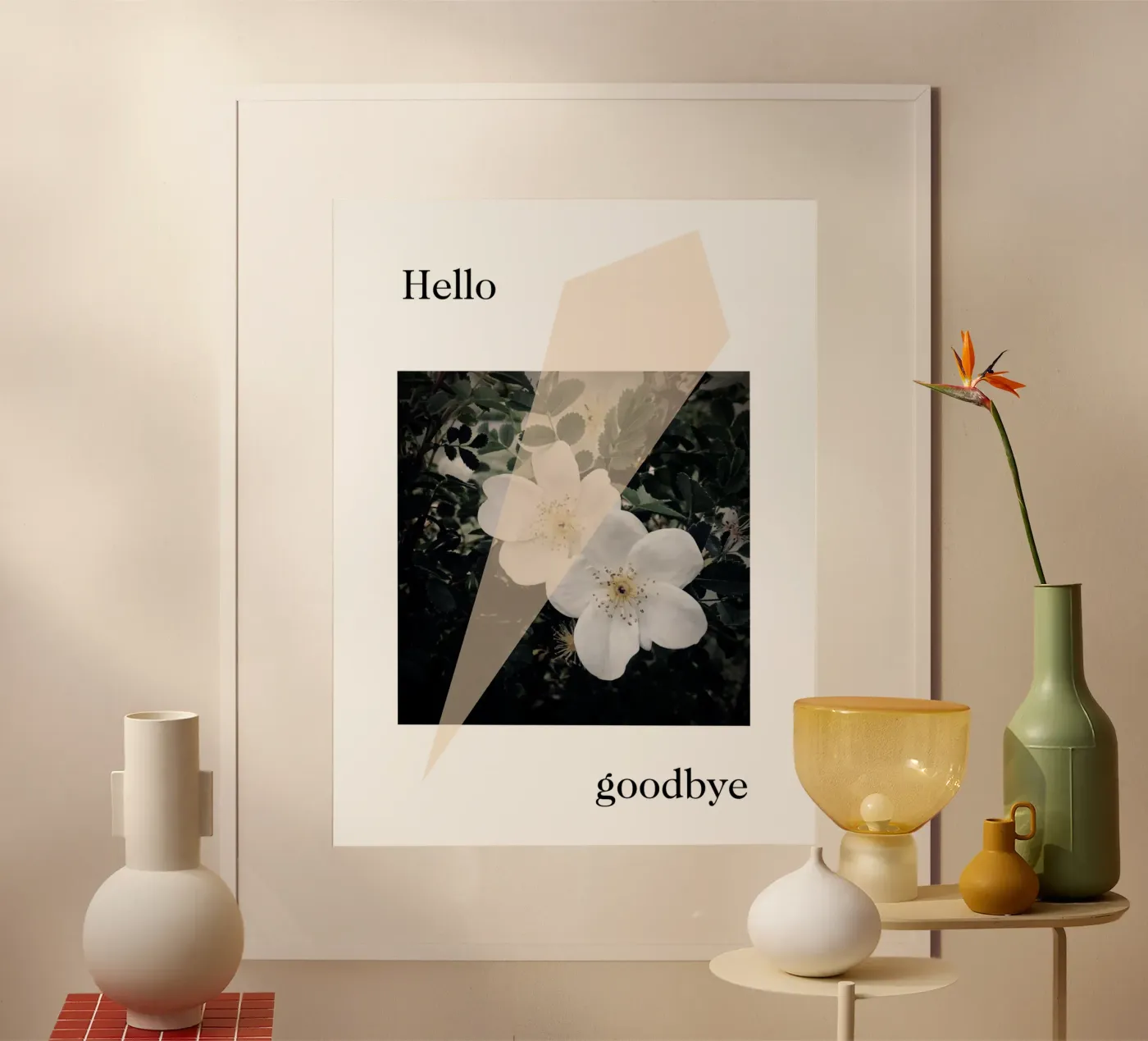 Hello goodbye poster van natural neutral
