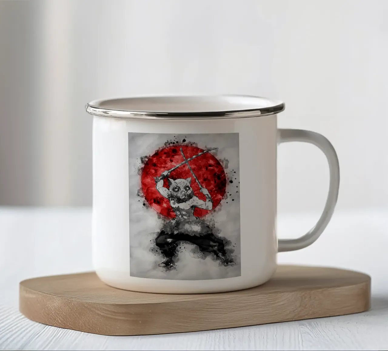 Inosuke Hashibira tazza in smalto da Neonartstudio