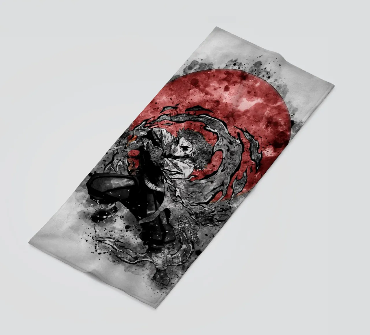 Kyojuro Rengoku beach towel by Neonartstudio
