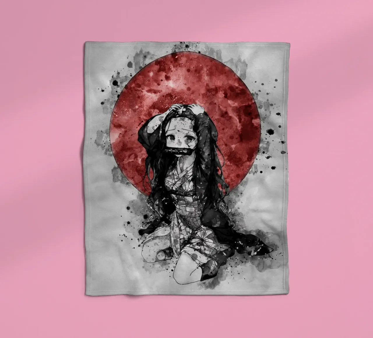 Nezuko Kamado coperta in pile da Neonartstudio