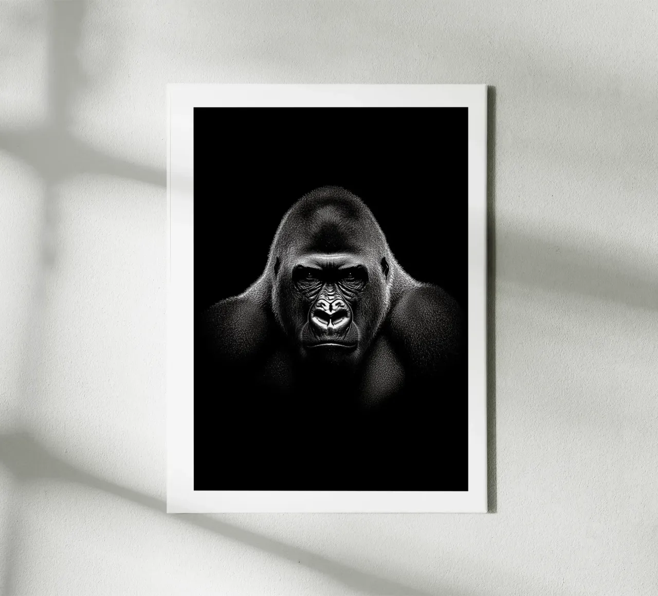 Imposing portrait of a silverback gorilla canvas by Monochrome
