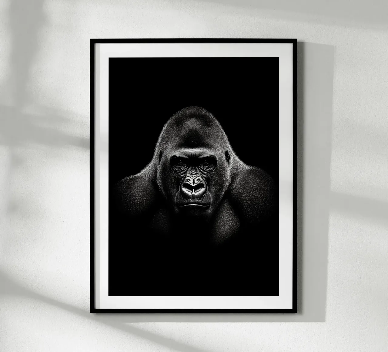 Imponente ritratto di un gorilla silverback carta hahnemühle da Monochrome