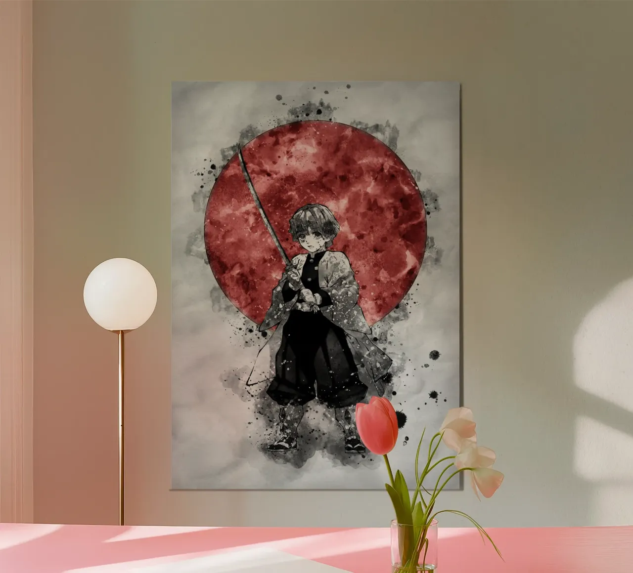 Zenitsu Agatsuma poster con telaio in alluminio da Neonartstudio