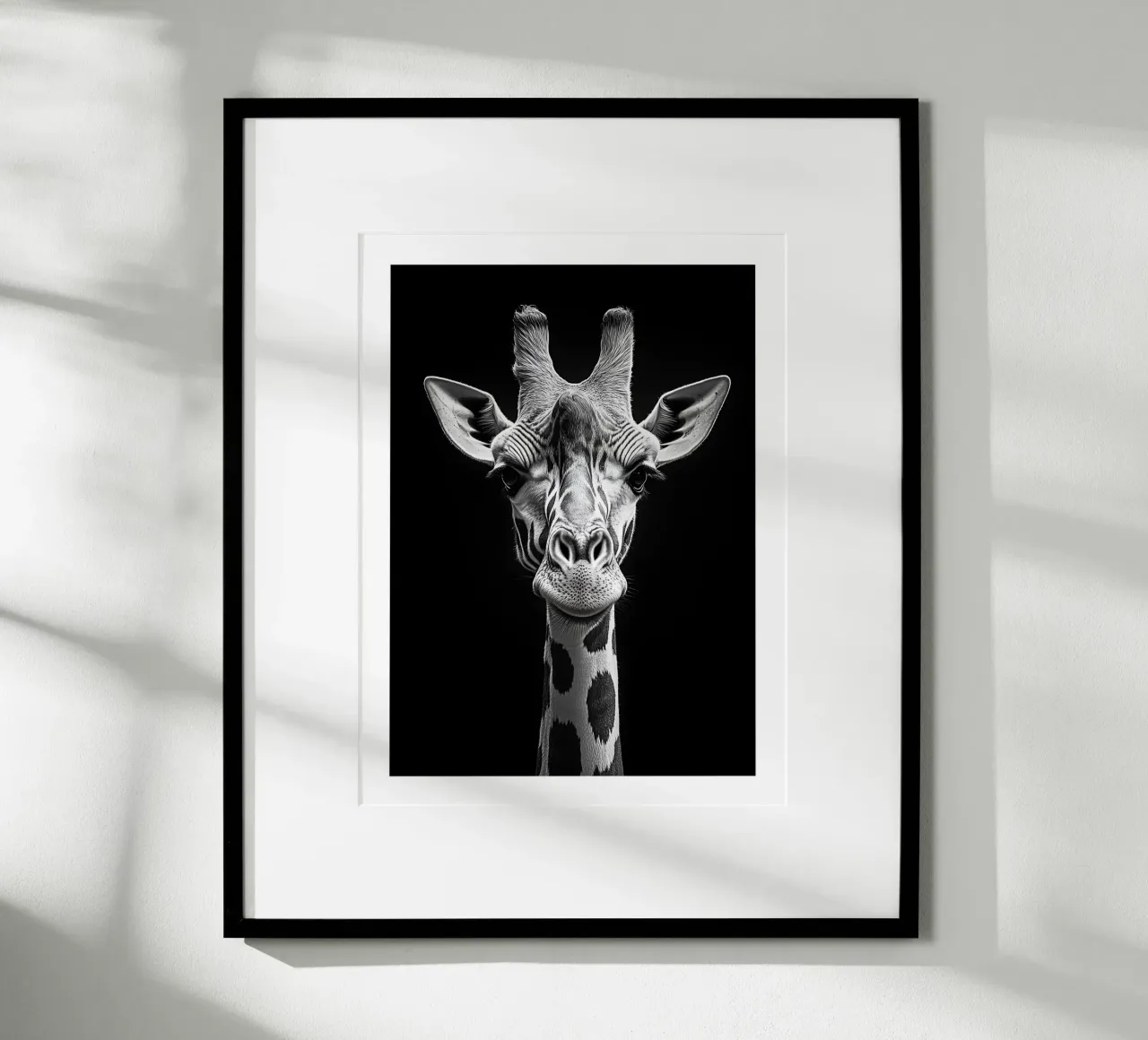 Elegant portrait of a giraffe poster by Monochrome