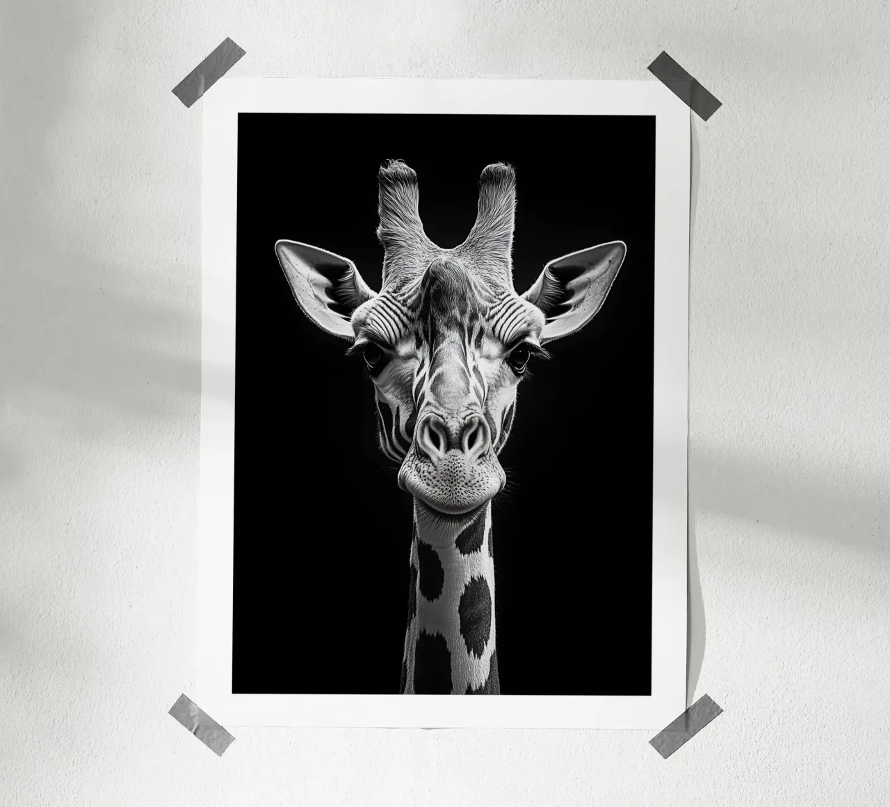 Elegant portrait of a giraffe poster by Monochrome