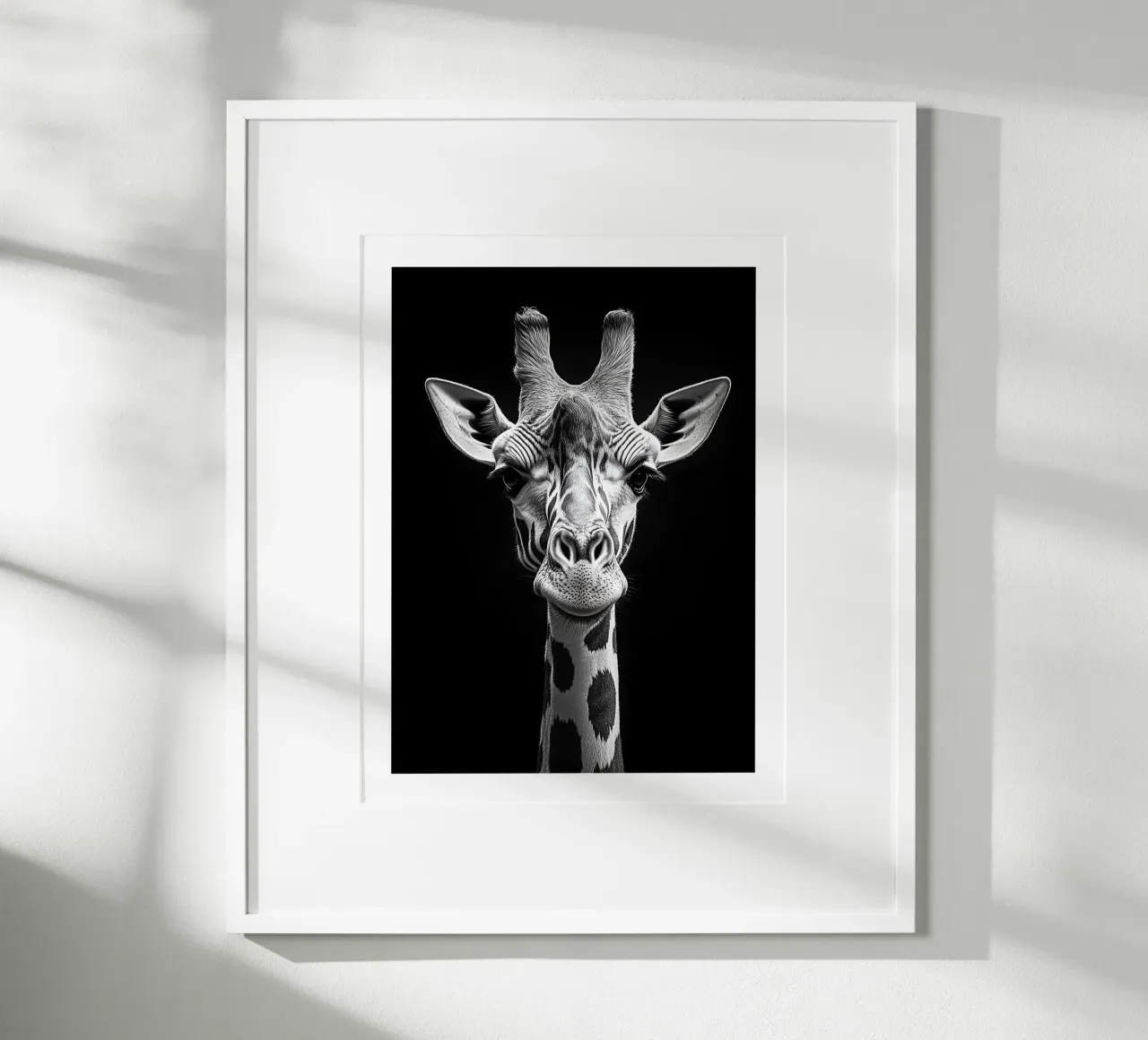 Elegant portrait of a giraffe poster by Monochrome