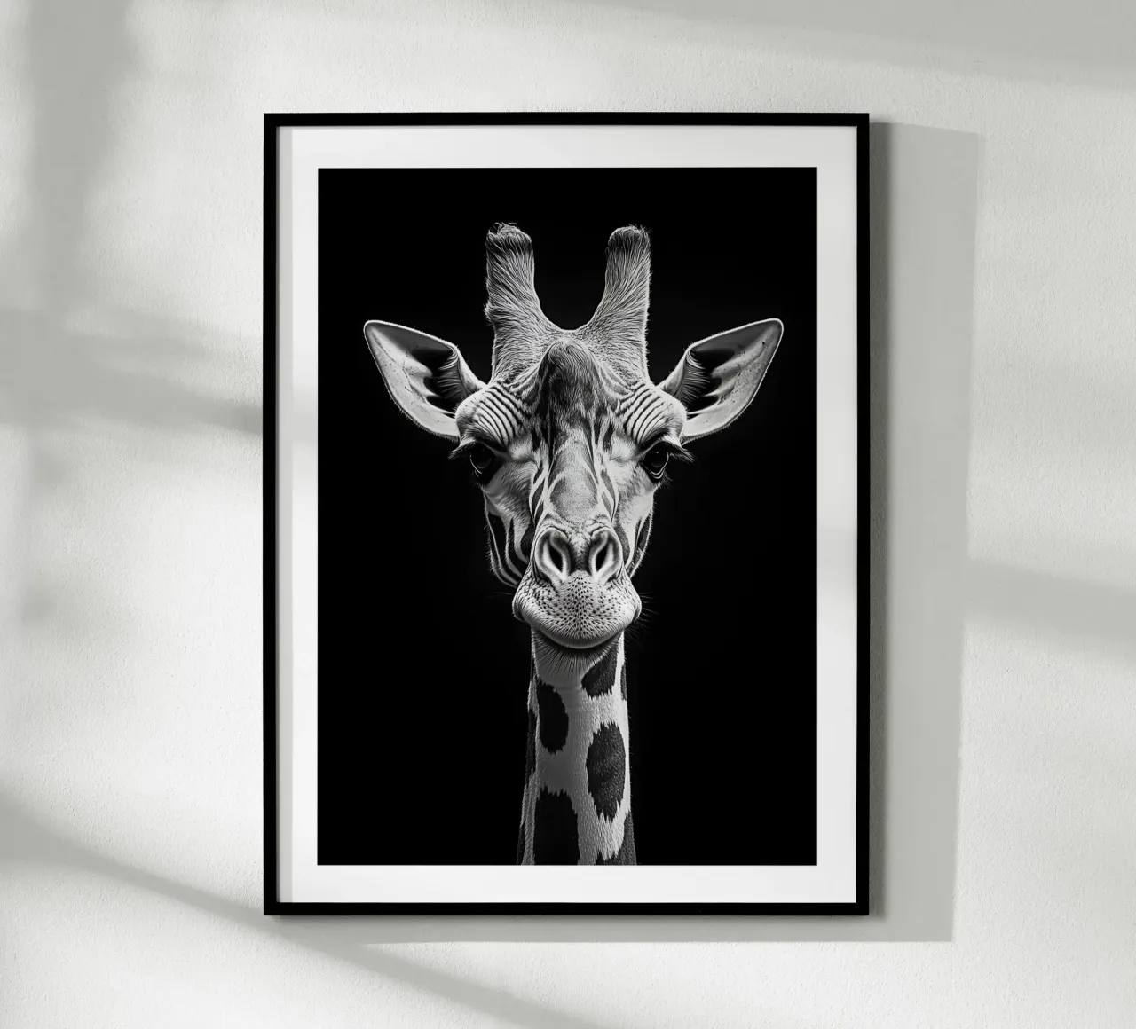 Elegant portrait of a giraffe poster by Monochrome