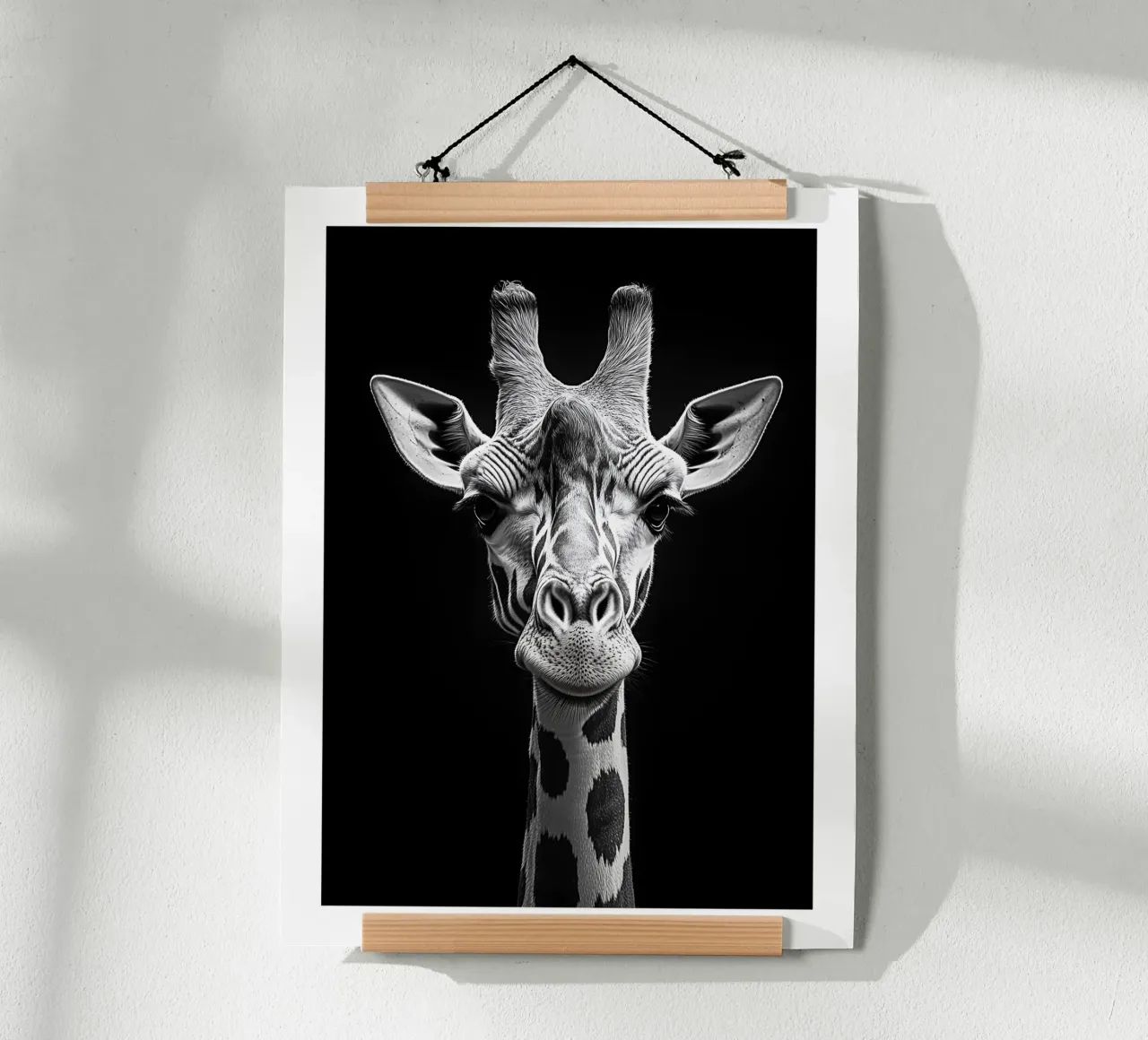 Elegant portrait of a giraffe poster by Monochrome
