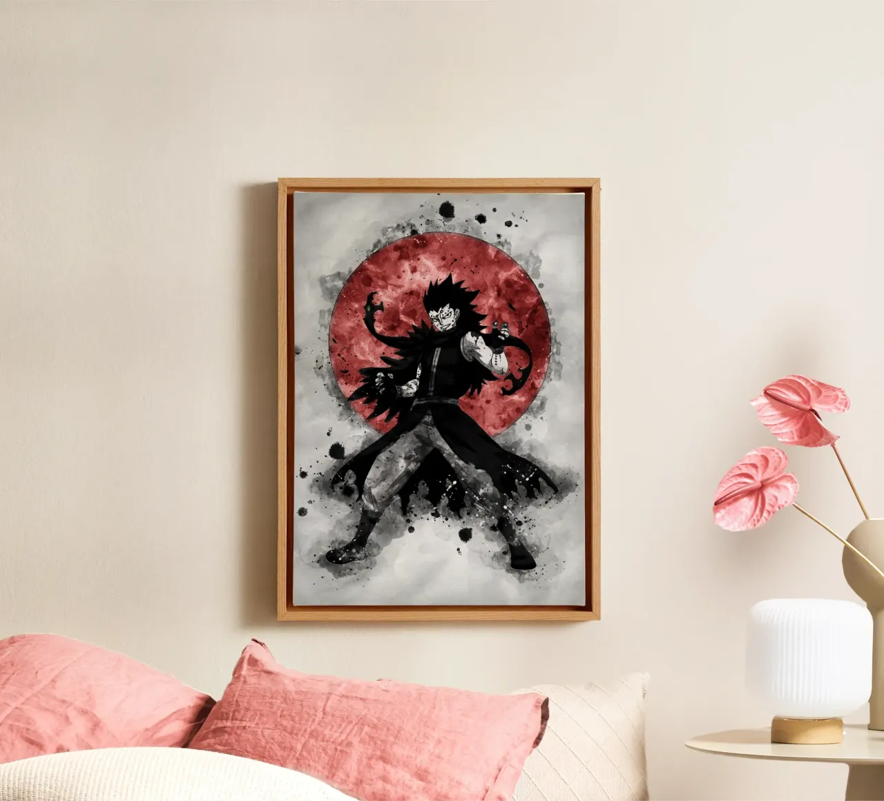 Gajeel Redfox tela con Cornice a cassetta da Neonartstudio