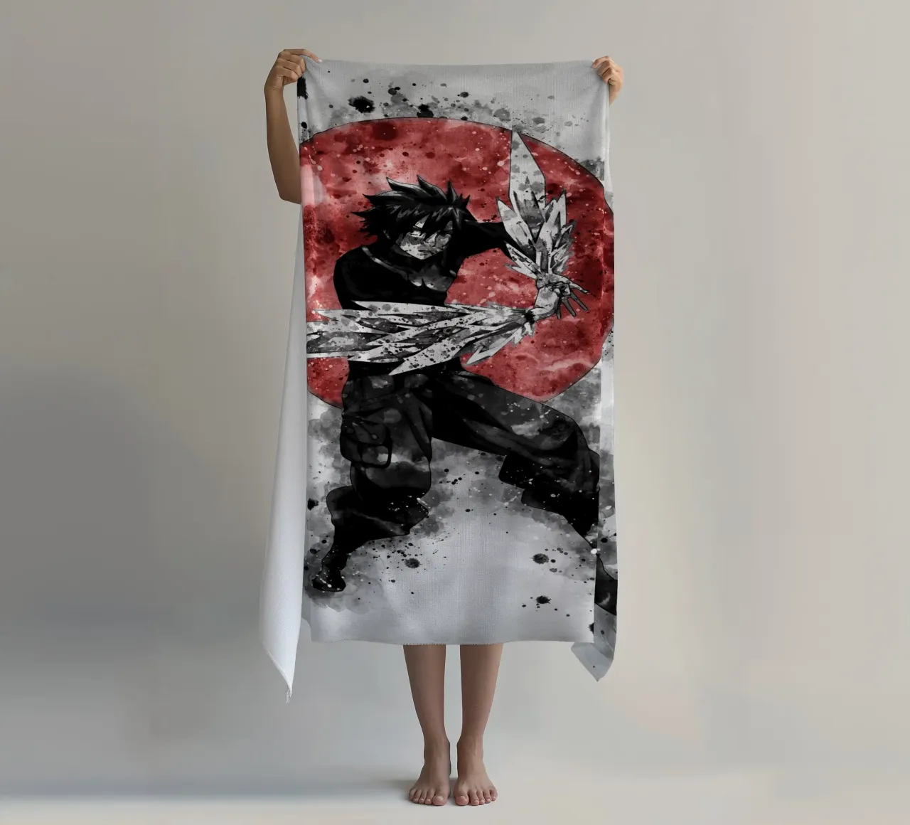 Gray Fullbuster beach towel by Neonartstudio