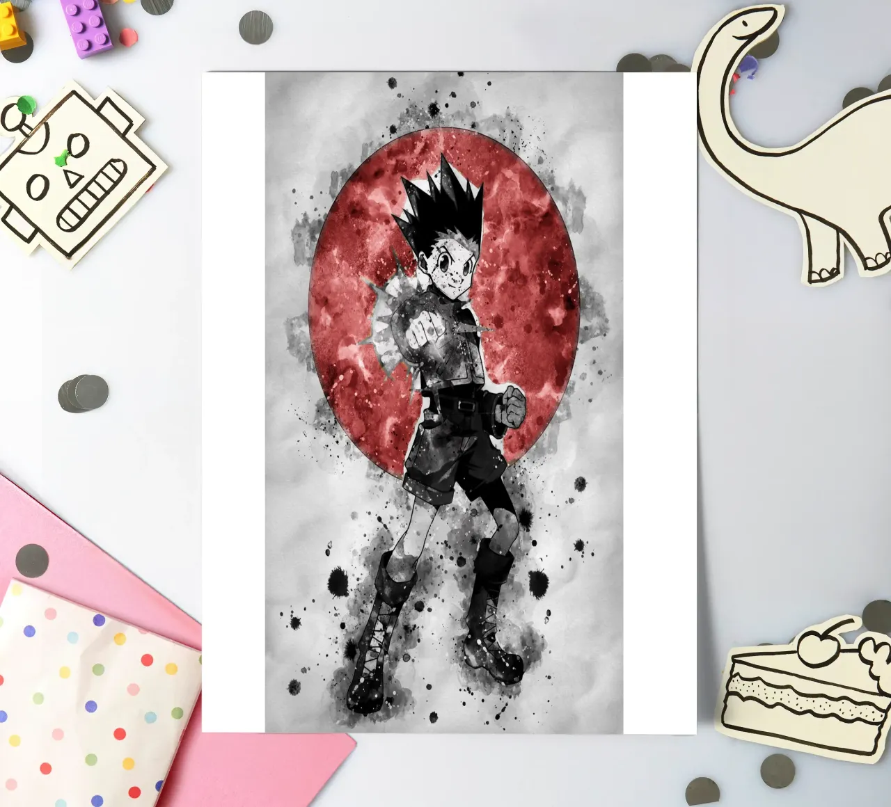 Gon Freecss foglio adesivo da Neonartstudio