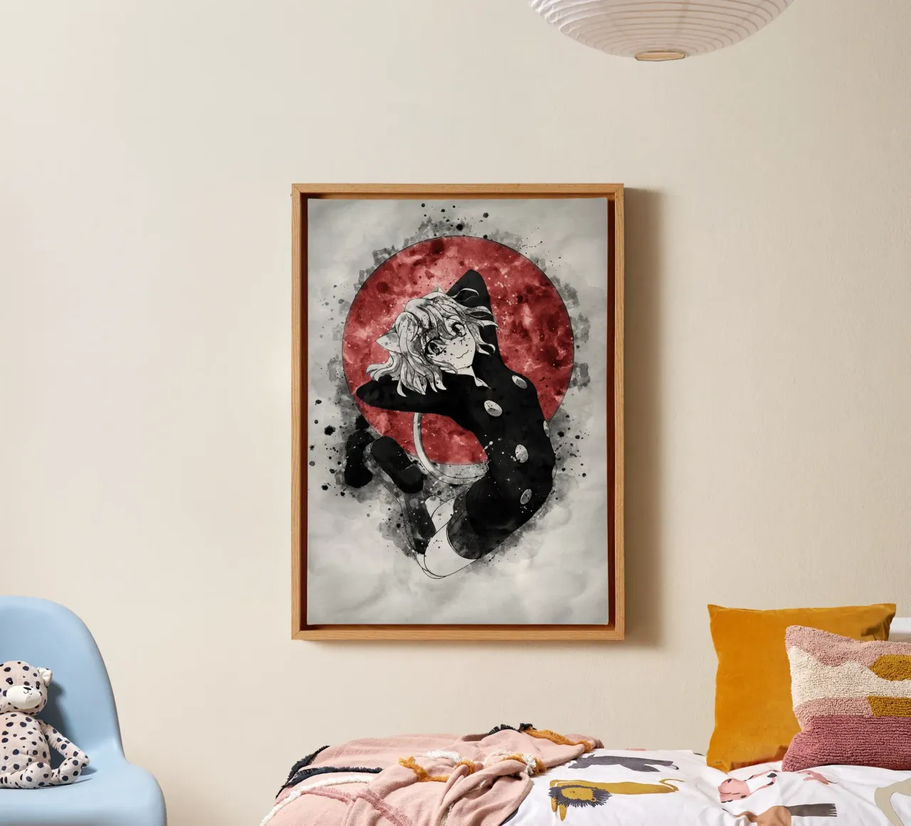 Neferpitou tela con Cornice a cassetta da Neonartstudio