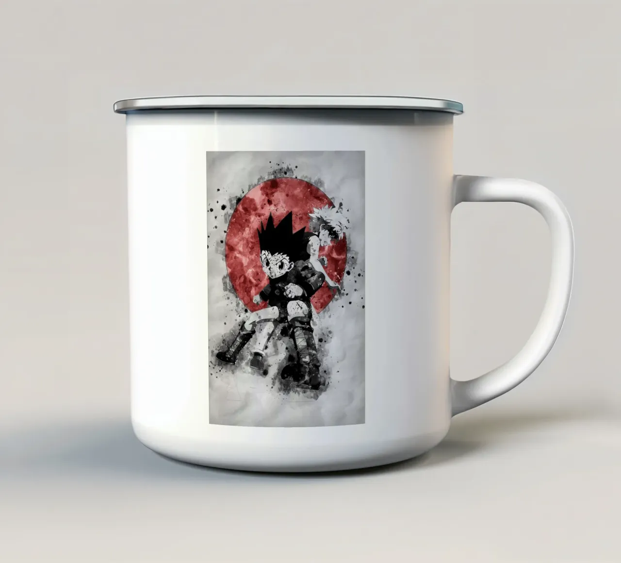 Zoldyck Killua & Gon Freecss Emaille Tasse von Neonartstudio
