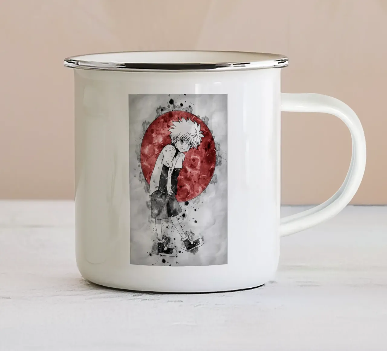 Zoldyck Killua taza de esmalte de Neonartstudio