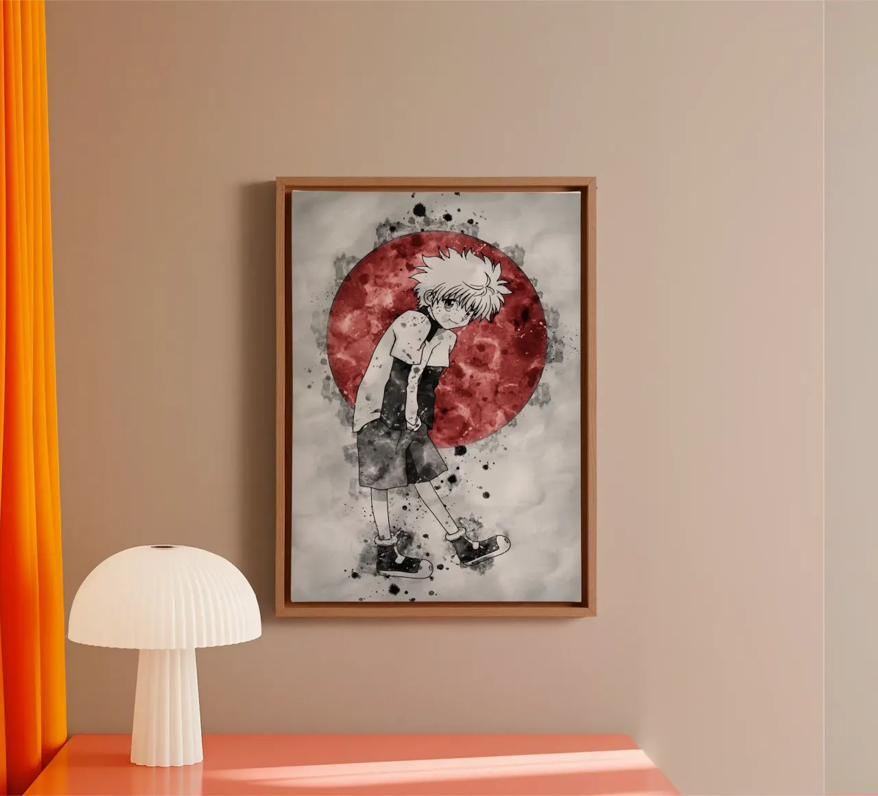 Zoldyck Killua tela con Cornice a cassetta da Neonartstudio