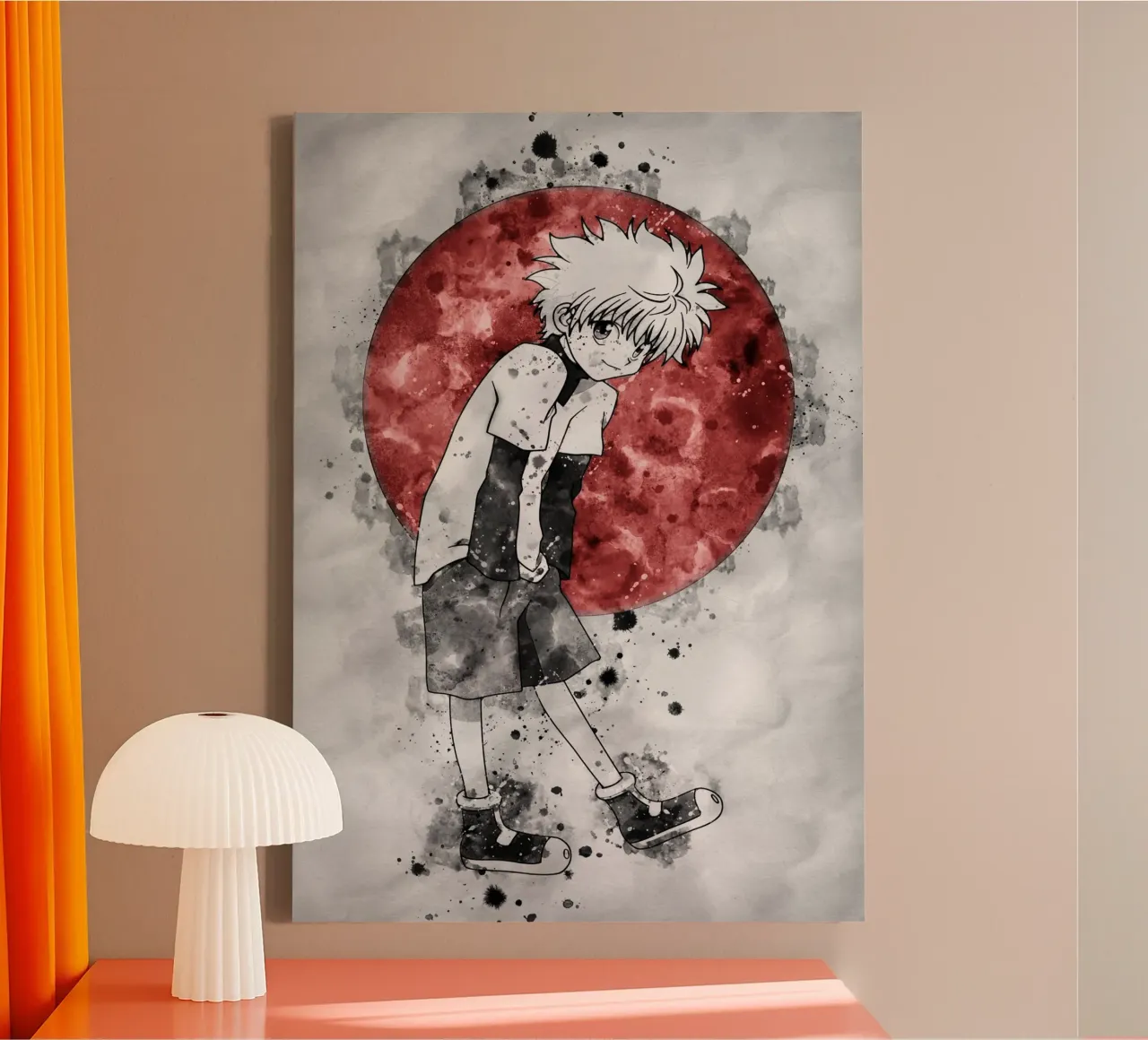 Zoldyck Killua tela con Cornice a cassetta da Neonartstudio