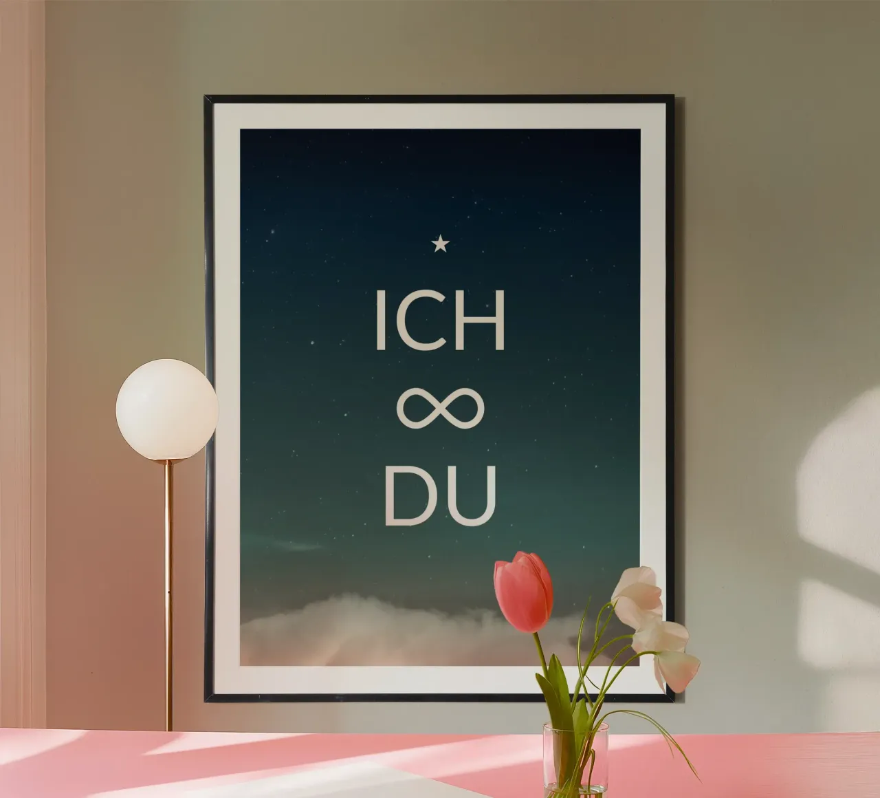 ICH UNenDlich DU poster con telaio in alluminio da UN-TYPISCH